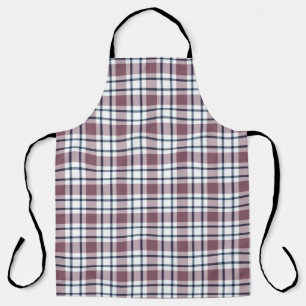 Light chequered retro pattern brown grey white apron