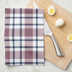 Light chequered retro pattern brown grey white kitchen towel