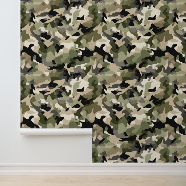 Light Classic Camouflage Wallpaper (Application)