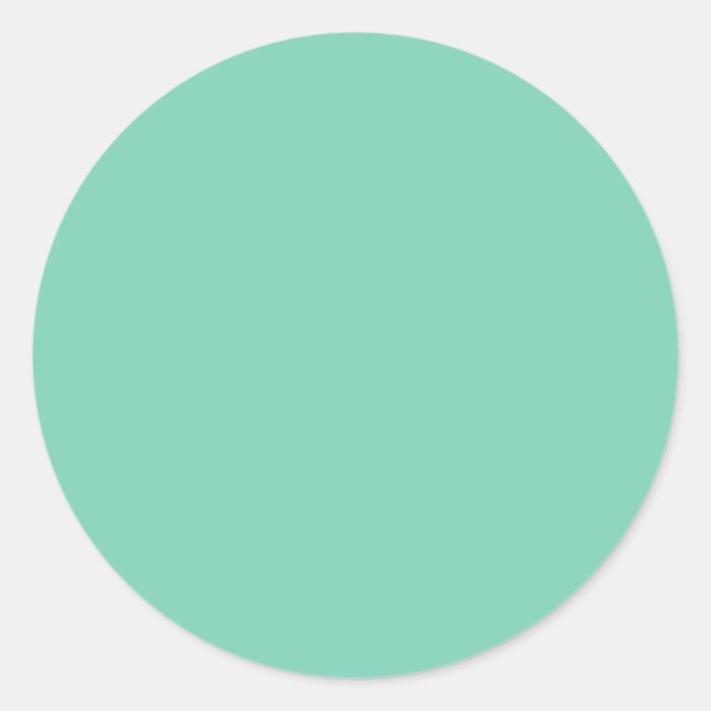 Light Coastal Green Solid Colour Classic Round Sticker (Front)