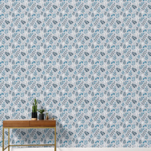light color blue tones flowers wallpaper