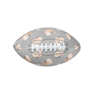 Light Color Grey Background Floral Easter Egg Football