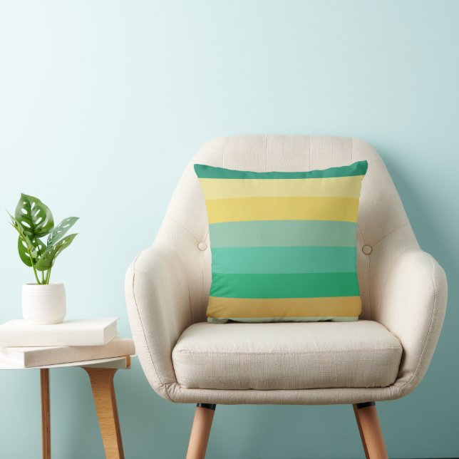 Light Colour Stripes Throw Pillow (Chair)
