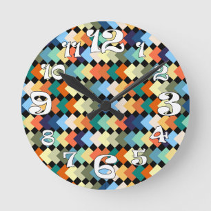 Light Coloured Diamonds Round Clock