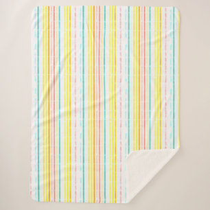 Light Coloured Stripes Design Sherpa Blanket