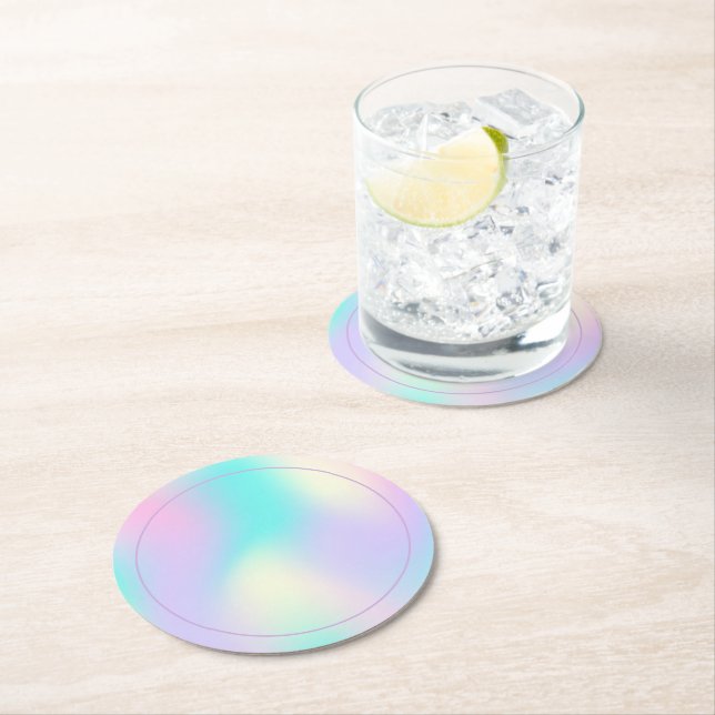 Light colours holographic background coaster (Insitu)