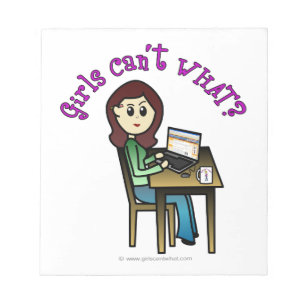 Light Computer Girl Notepad