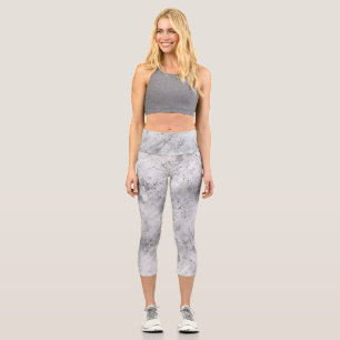 Light Concrete Plaster Texture with Distress Capri Leggings