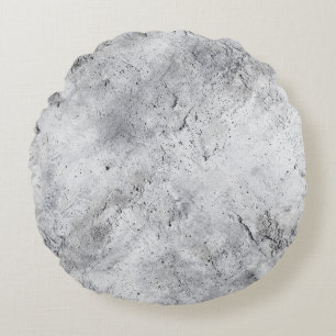 Light Concrete Plaster Texture with Distress Round Pillow