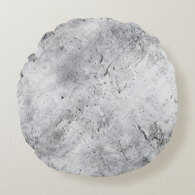 Light Concrete Plaster Texture with Distress Round Pillow (Front)