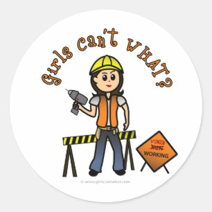 Light Construction Classic Round Sticker