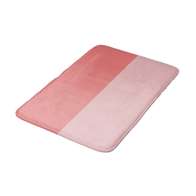 Light Coral and Baby Pink Bath Mat (Angled)