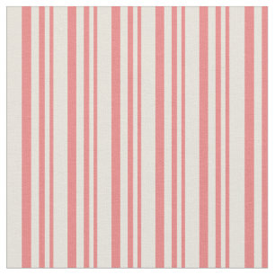 Light Coral and Beige Stripes Fabric