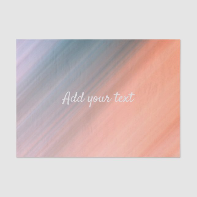 Light Coral and Grey Blue Personalizable Tissue Paper (Front)