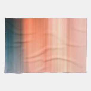 Light Coral and Grey Blue Stripes  Kitchen Towel