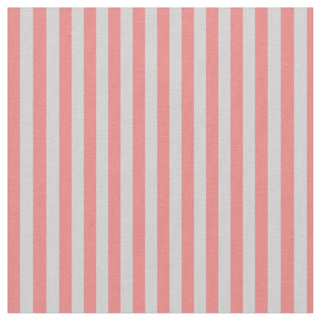 Light Coral and Light Grey Coloured Stripes Fabric (Close Up)
