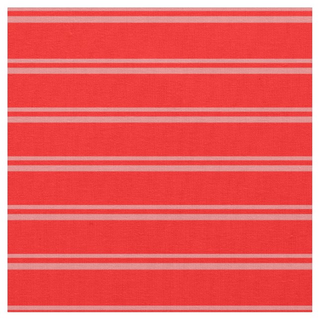 Light Coral and Red Coloured Stripes Fabric (Close Up)