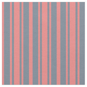 Light Coral and Slate Grey Coloured Lines Fabric