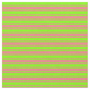 Light Coral & Chartreuse Coloured Lines Fabric
