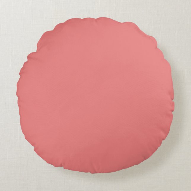 Light Coral Classic Coloured Round Pillow (Front)