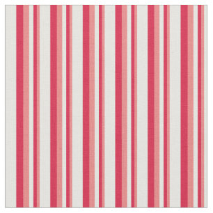 Light Coral, Crimson & Mint Cream Lines Fabric