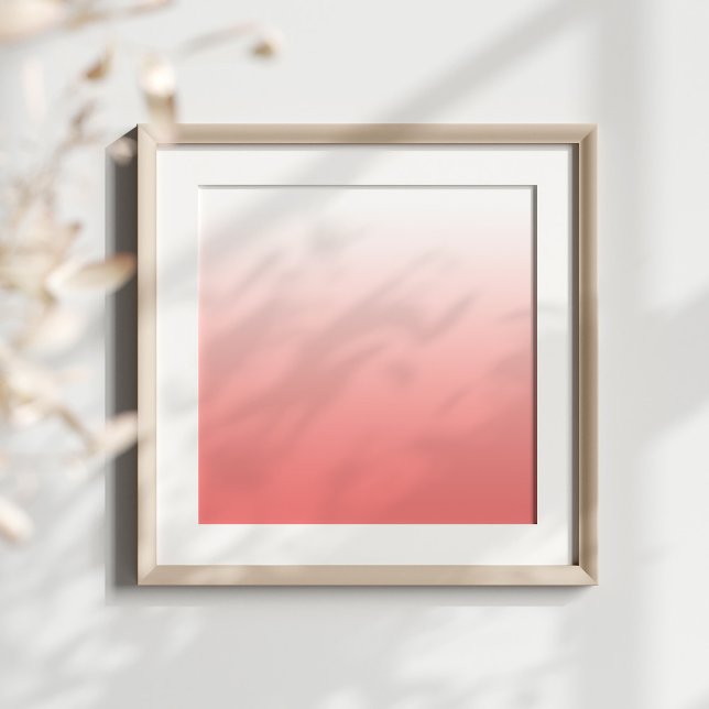 Light Coral Gradient Poster (Blank gradient design ready for your monogram text.)