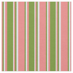 Light Coral, Green & Lavender Coloured Pattern Fabric