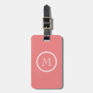 Light Coral High End Coloured Monogram Luggage Tag