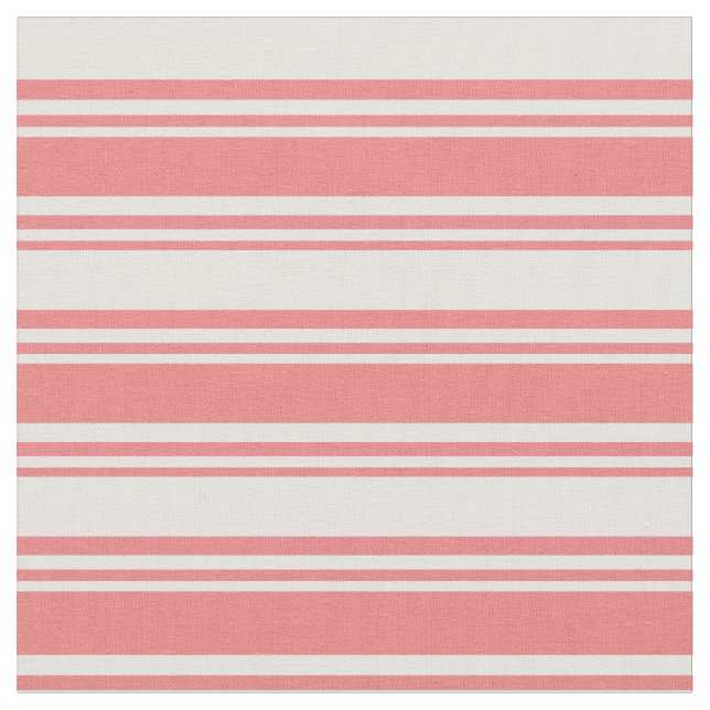 Light Coral & Light Cyan Striped Pattern Fabric (Close Up)