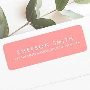 Light coral pink minimal elegant return address