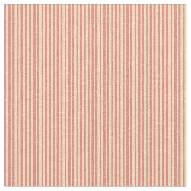Light Coral & Tan Coloured Striped Pattern Fabric (Close Up)