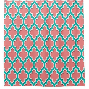 Light Coral Teal White XL Moroccan #4DS