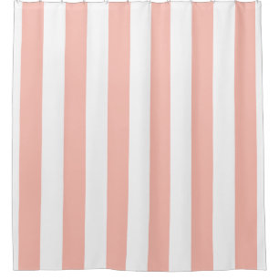 Light Coral Vertical Stripes Shower Curtain