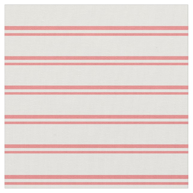 Light Coral & White Pattern of Stripes Fabric (Close Up)