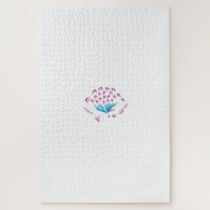 Light Cornflower Blue, Sky Megenta, Girly Jigsaw Puzzle