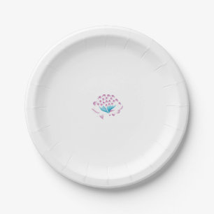 Light Cornflower Blue, Sky Megenta, Girly Paper Plate