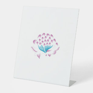 Light Cornflower Blue, Sky Megenta, Girly Pedestal Sign