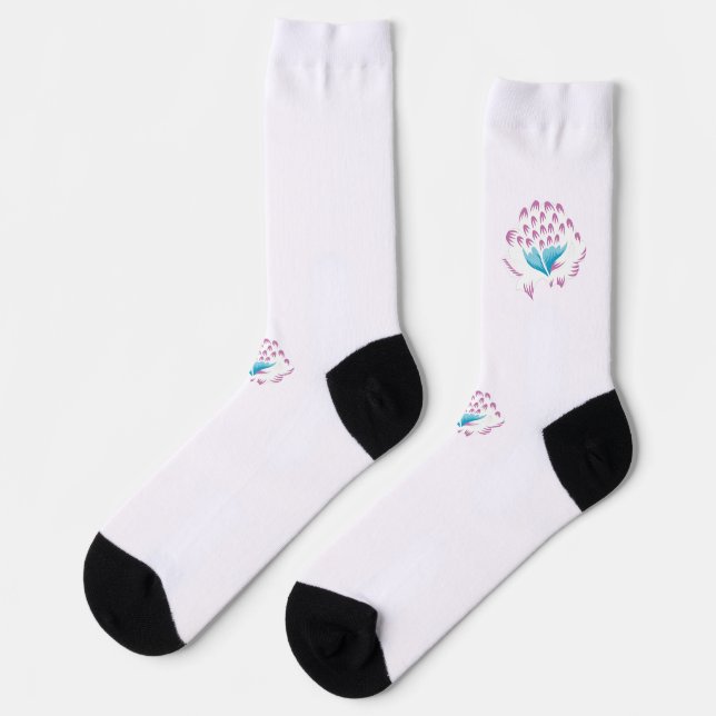Light Cornflower Blue, Sky Megenta, Girly Socks (Left)