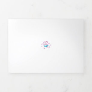 Light Cornflower Blue, Sky Megenta, Girly Tri-Fold Card