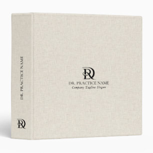 Light Cream Linen Texture Black Dr. Practice Logo Binder