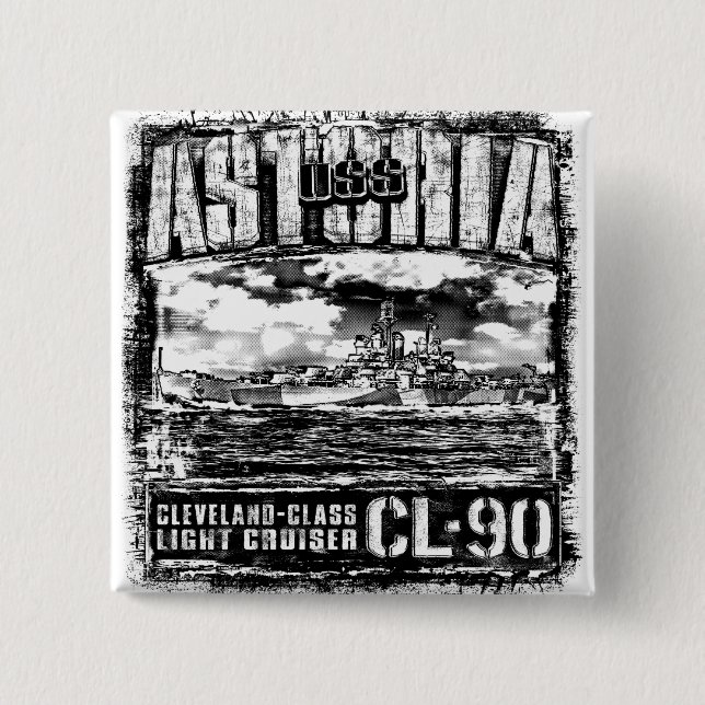 Light cruiser Astoria 2 Inch Square Button (Front)