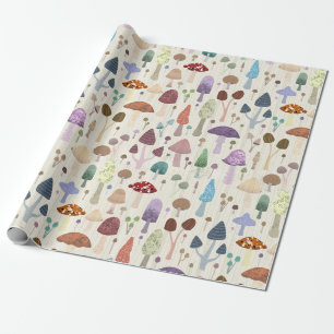 Light Cute Mushroom Wrapping Paper