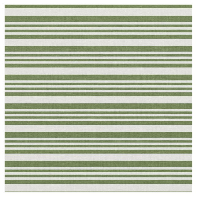 Light Cyan and Dark Olive Green Stripes Fabric (Close Up)