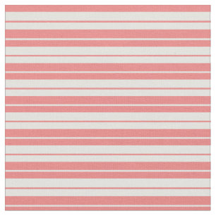 Light Cyan and Light Coral Coloured Lines Pattern Fabric