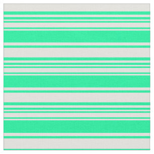 Light Cyan & Green Striped Pattern Fabric