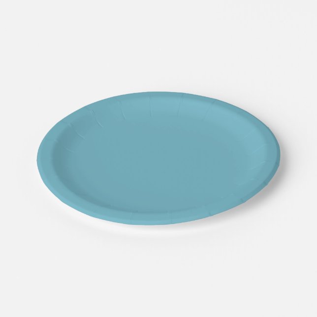 Light cyan hex code 6FBACD Party Plate (Angled)