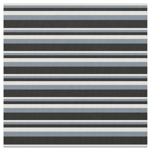 Light Cyan, Slate Grey & Black Coloured Pattern Fabric (Close Up)