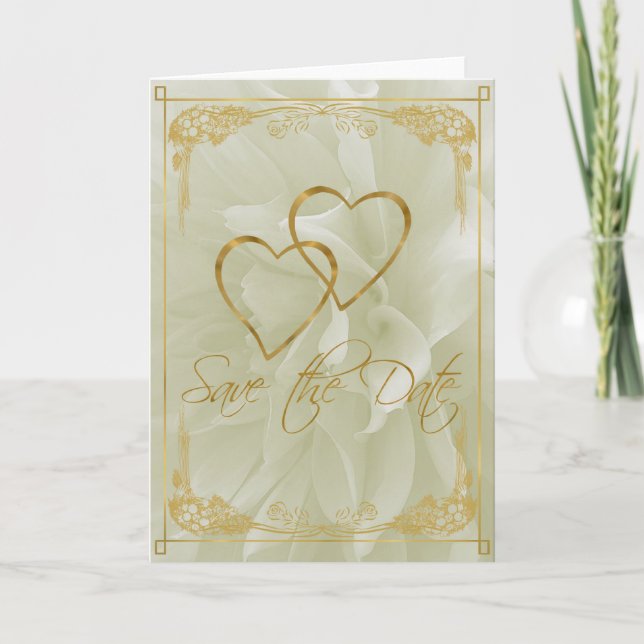 Light Dahlia Save the Date Announcement (Front)