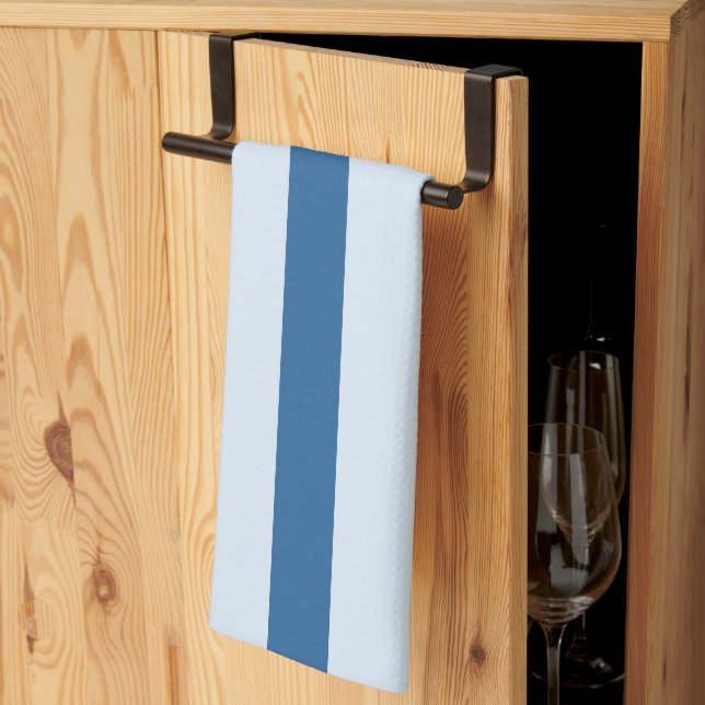 Light Dark Blue Stripe Kitchen Hand Towel (Thirds Fold)