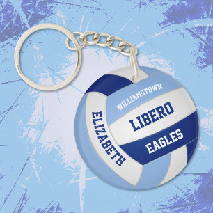 Light dark blue team colours volleyball gifts  keychain